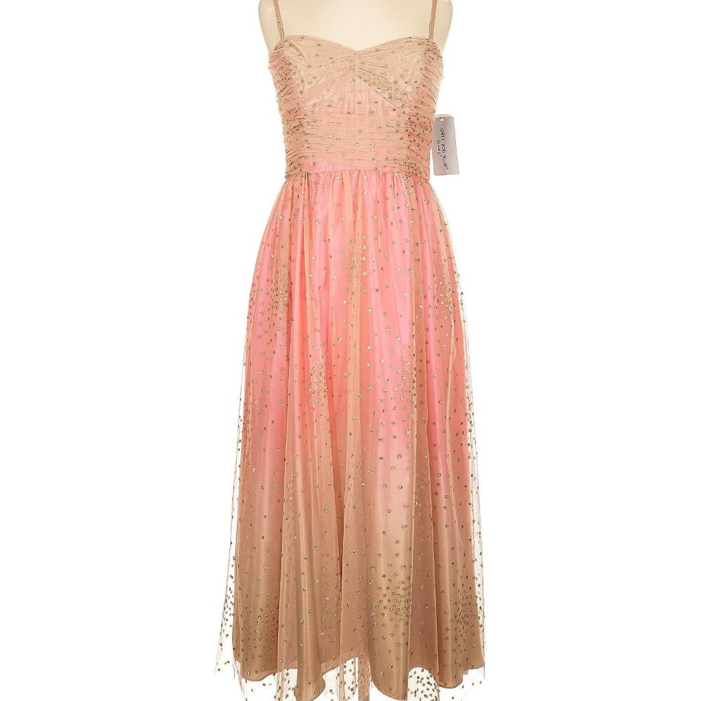 Papell Boutique Evening Pink Ombre Glitter Formal dress Size 8 NWT